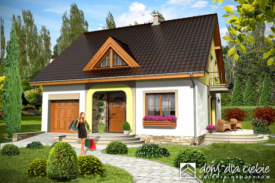 budowa domu Amanda z garażem 1-st. [A] (odbicie lustrzane) - New-House