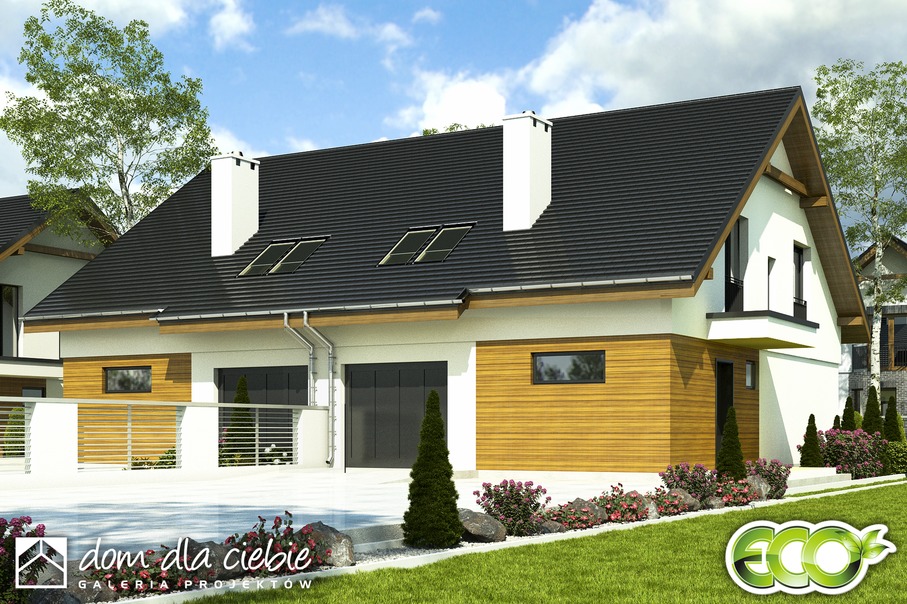budowa domu Głuszec II z garażem 1-st. bliźniak [A-BL1] - New-House