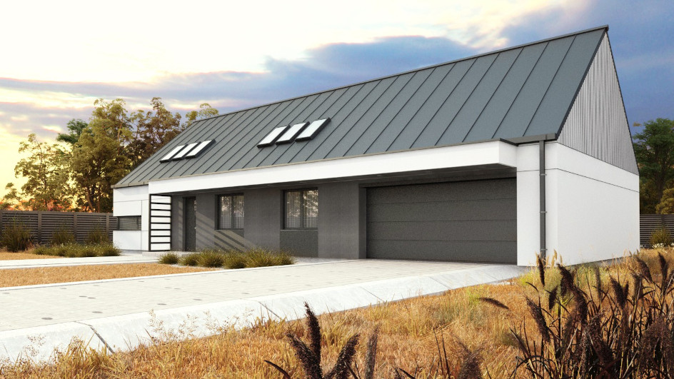Budowa domu uA76v1 (odbicie lustrzane) z New-House