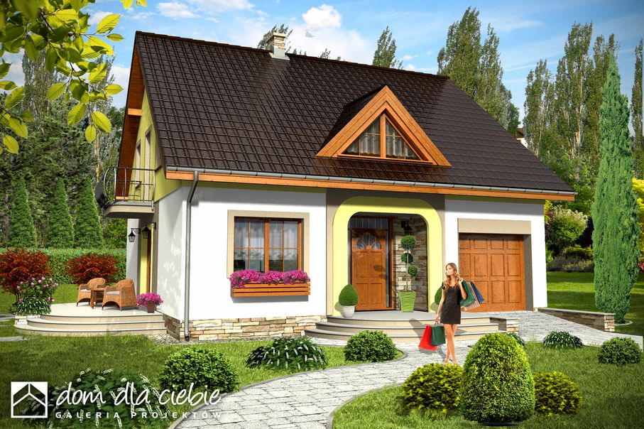 budowa domu Amanda z garażem 1-st. [A] - New-House