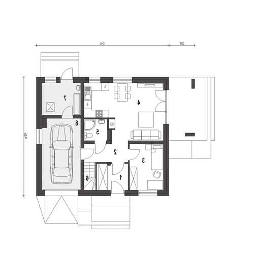 Monika z garażem 1-st. [A] (odbicie lustrzane) - miniatura 8