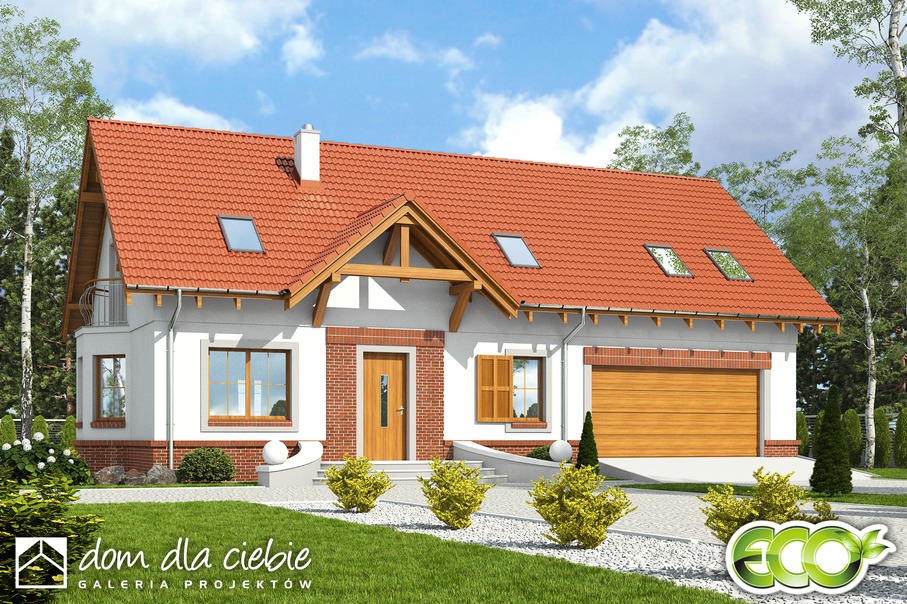 budowa domu Zgrabna z garażem 2-st. [A1] - New-House