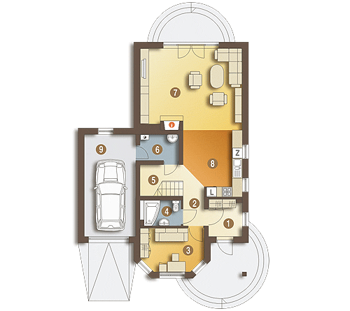 Kowalik II z garażem 1-st. [A] (odbicie lustrzane) - miniatura 9