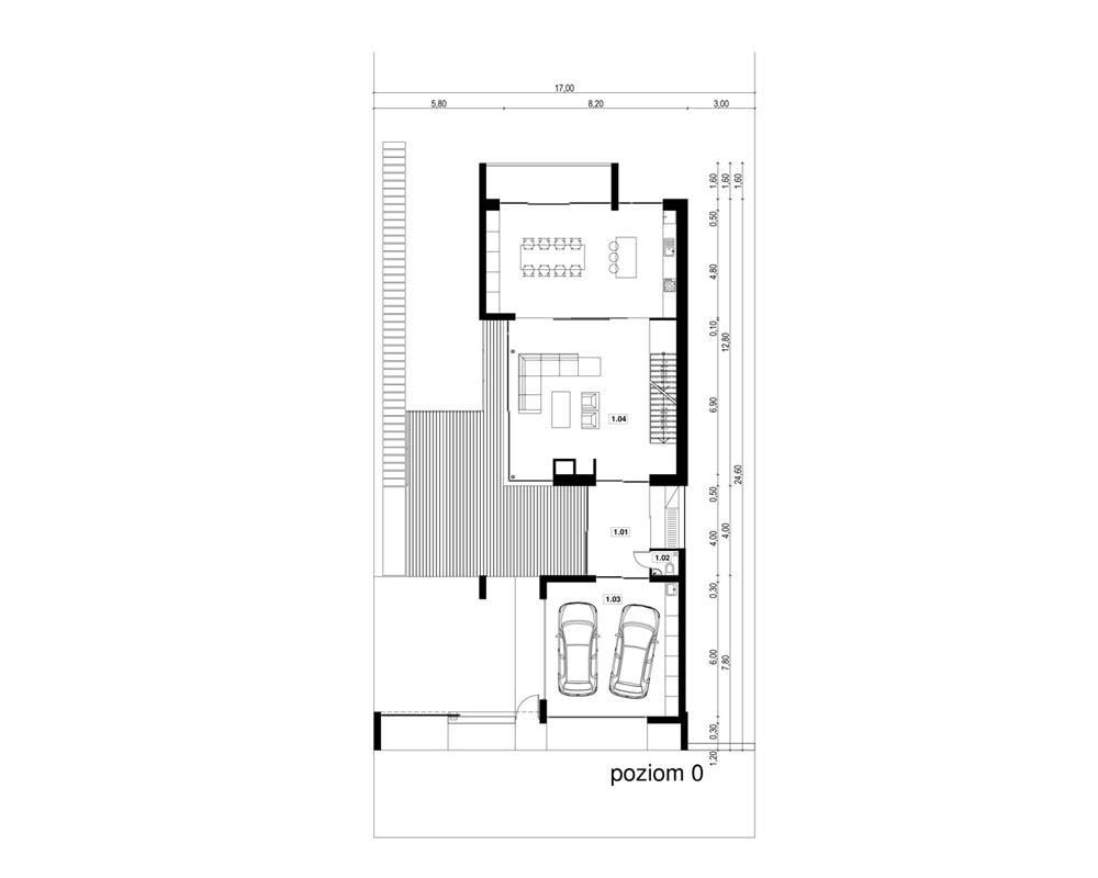 PS-KR-150-V3-G2 projekt domu na skarpie dach spadzisty nowoczesny - miniatura 7