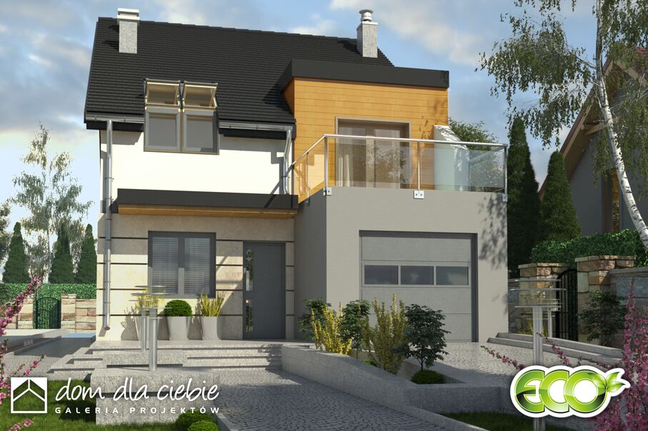 budowa domu Gwarek z garażem 1-st. [A] - New-House