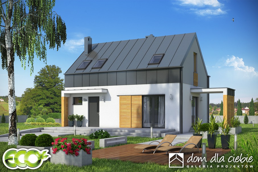 budowa domu Eco 3 bez garażu [B] (odbicie lustrzane) - New-House