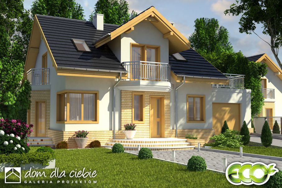 budowa domu Puszczyk z garażem 1-st. [A] - New-House