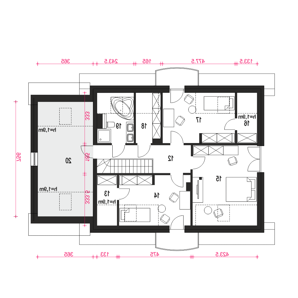 Dom Dla Ciebie 7 z garażem 1-st. [A] (odbicie lustrzane) - miniatura 9
