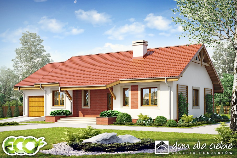 budowa domu Julek styl z garażem 1-st. [A] (odbicie lustrzane) - New-House