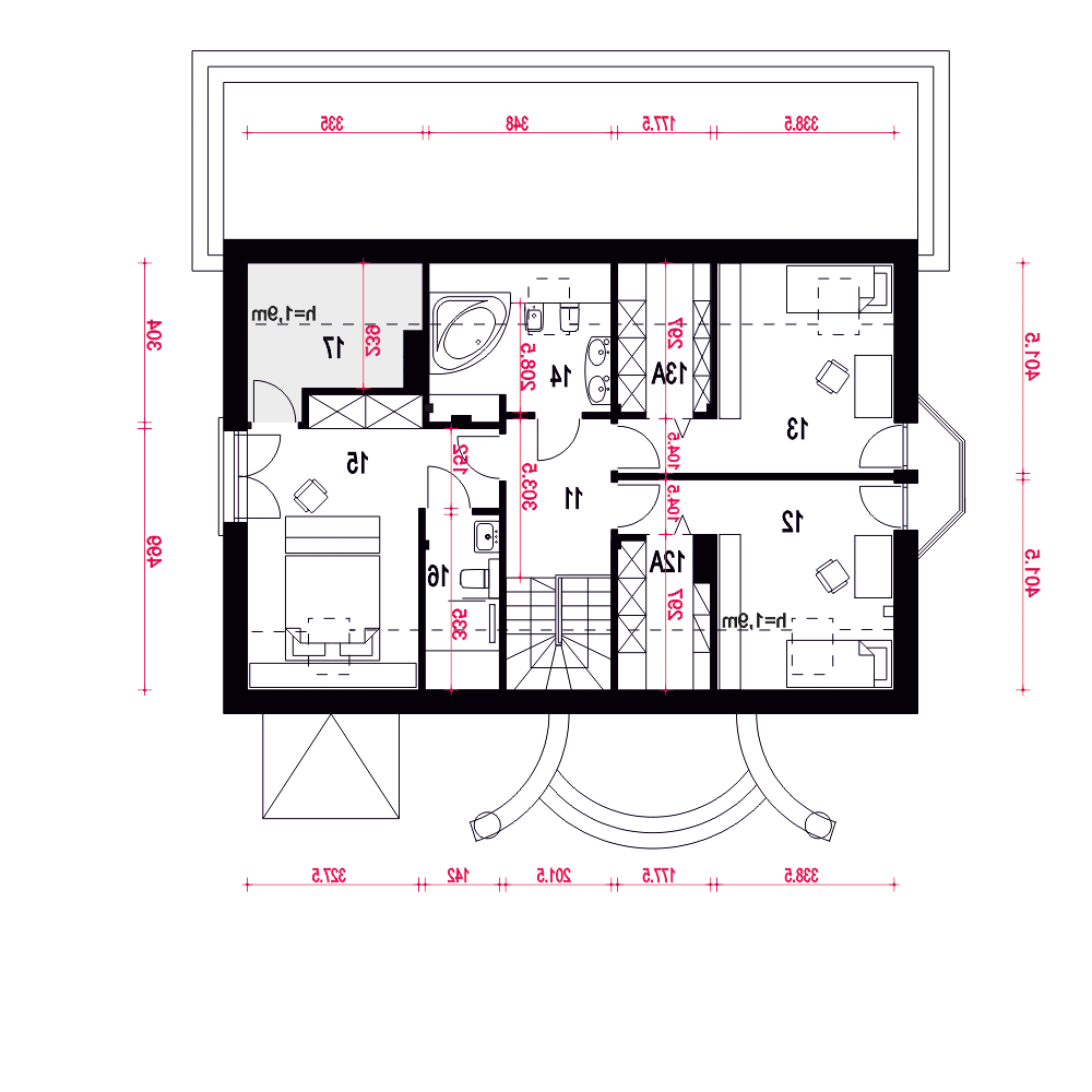 Zgrabna z garażem 1-st. [A] (odbicie lustrzane) - miniatura 11
