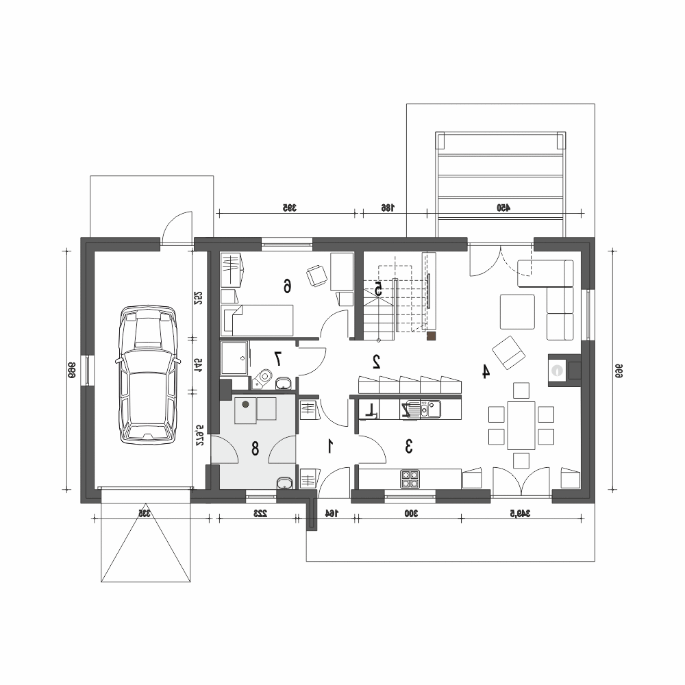 Eco 5 z garażem 1-st. [A] (odbicie lustrzane) - miniatura 8