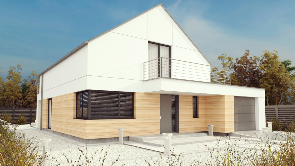 Budowa domu uA136 (odbicie lustrzane) z New-House