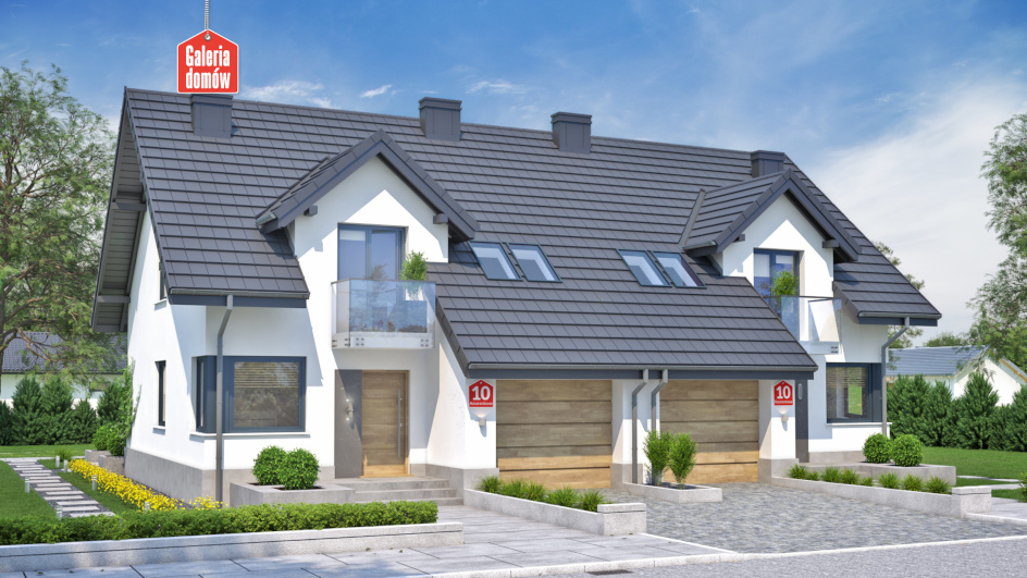 Budowa domu Dom przy Amarantowej 10 dwulokalowy z New-House