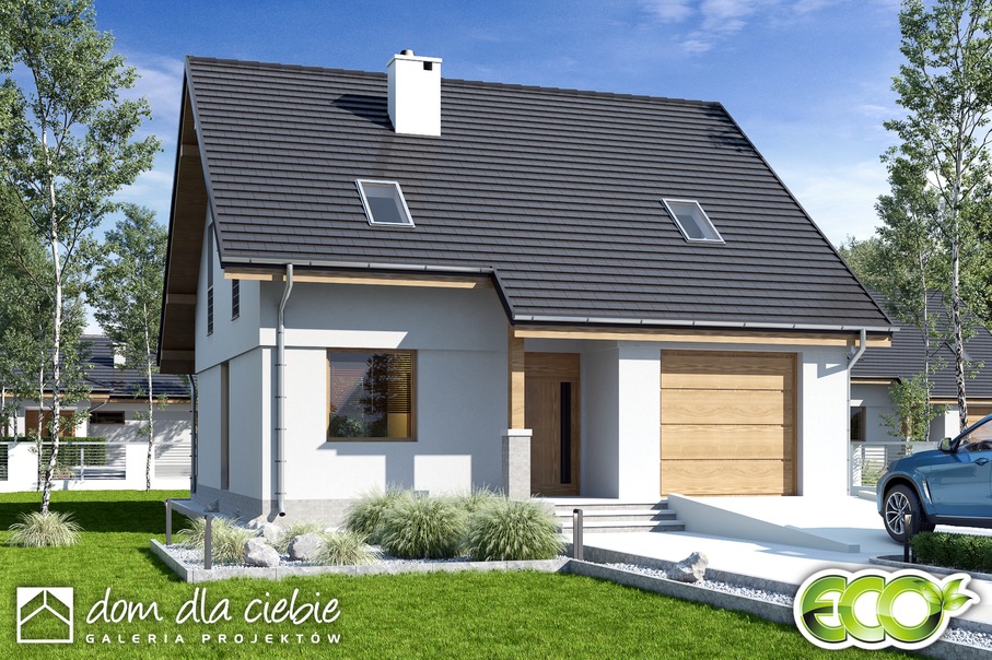 budowa domu Biała z garażem 1-st. [A] - New-House