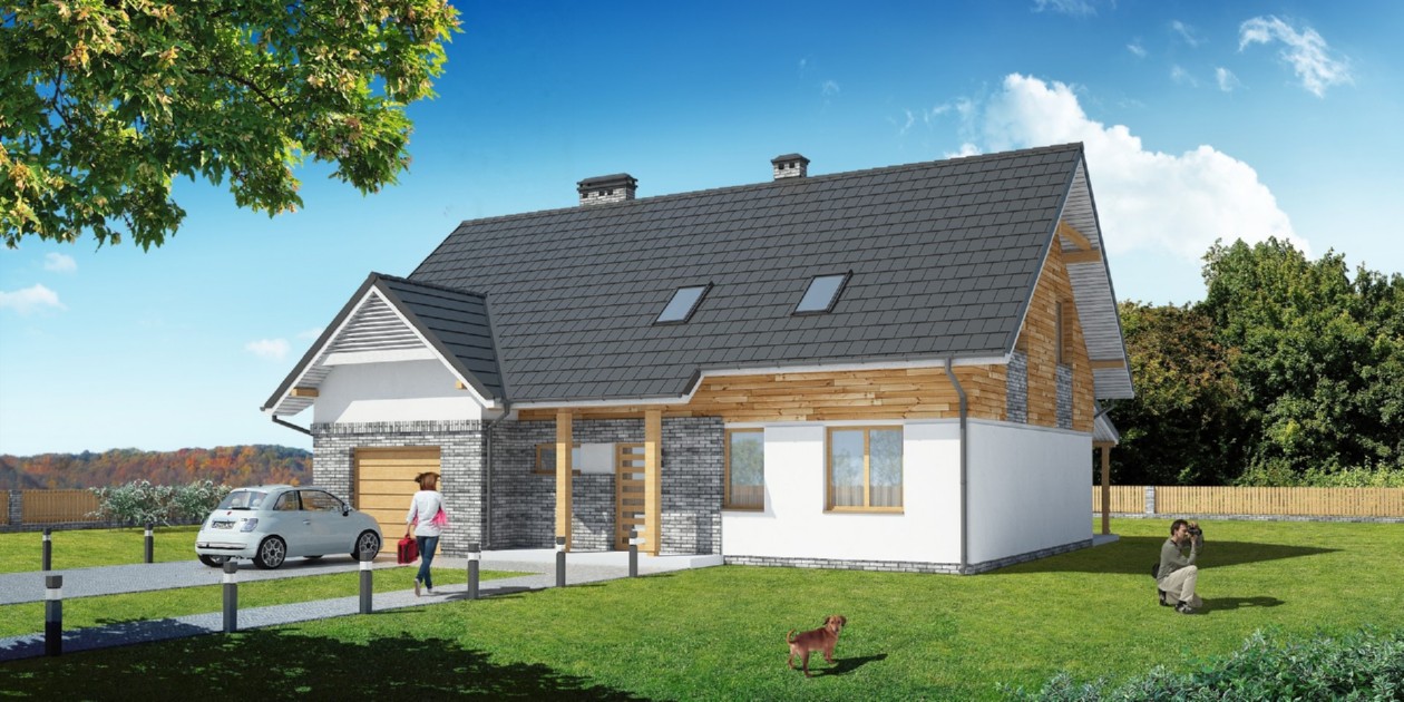budowa domu Vilis I G1 (Odbicie lustrzane) - New-House