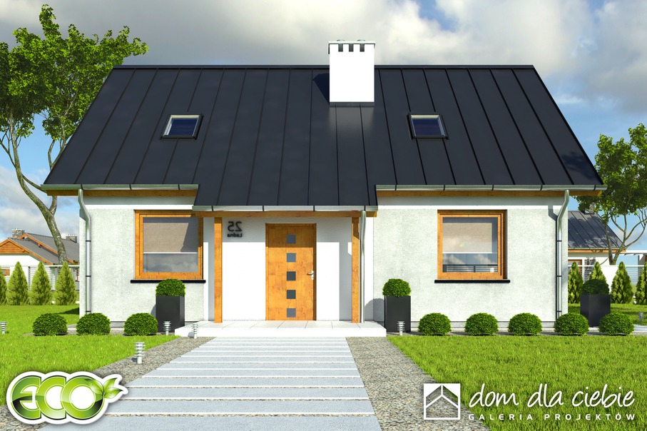 budowa domu Marcin II bez garażu [B1] (odbicie lustrzane) - New-House