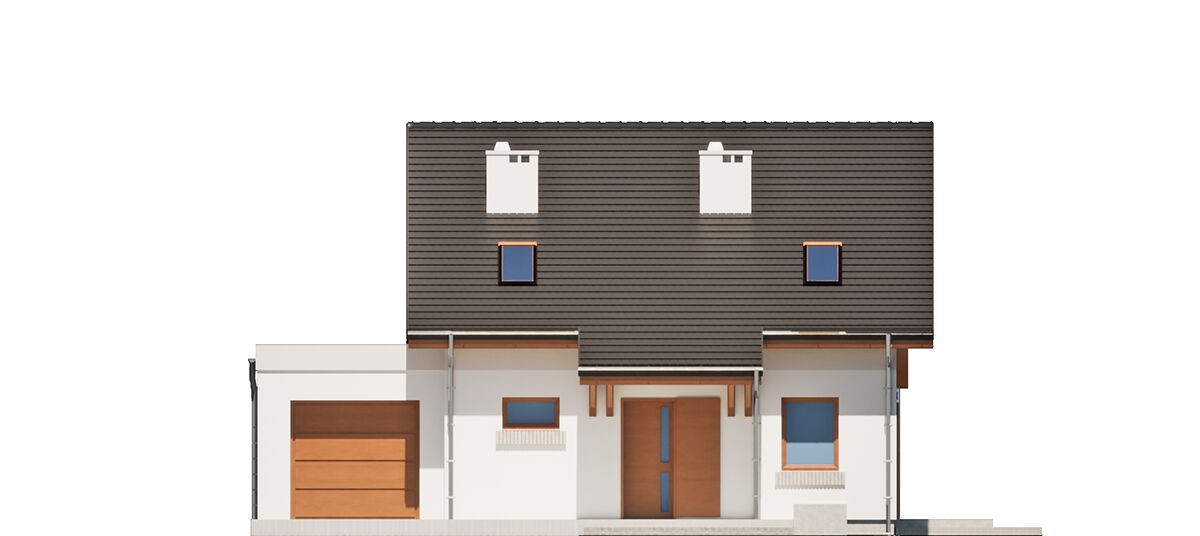 Figa z garażem 1-st. [A] (odbicie lustrzane) - miniatura 2