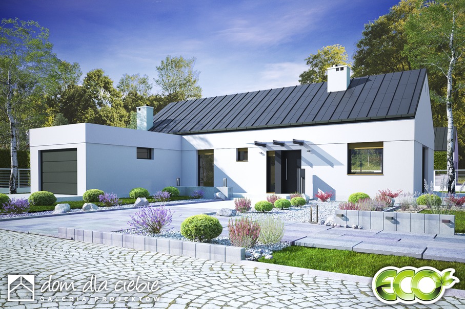 budowa domu Żurawinka z garażem 1-st. [A1] - New-House