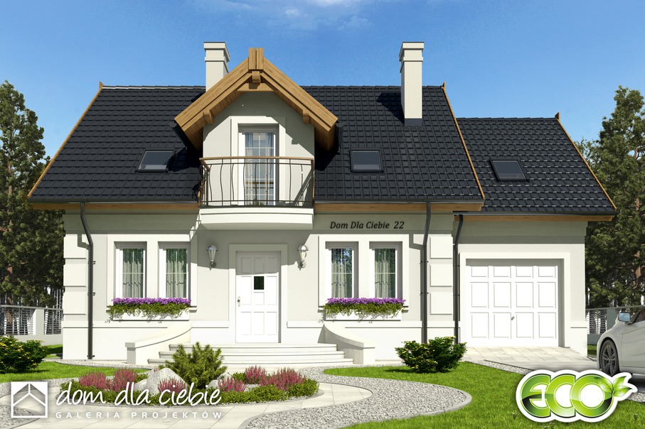 budowa domu Ametyst z garażem 1-st. [A] - New-House