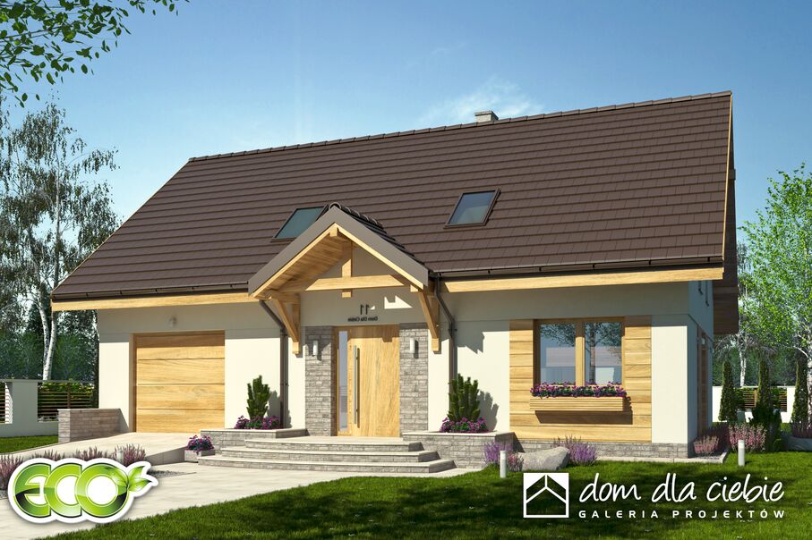 budowa domu Julia II z garażem 1-st. [A1] (odbicie lustrzane) - New-House