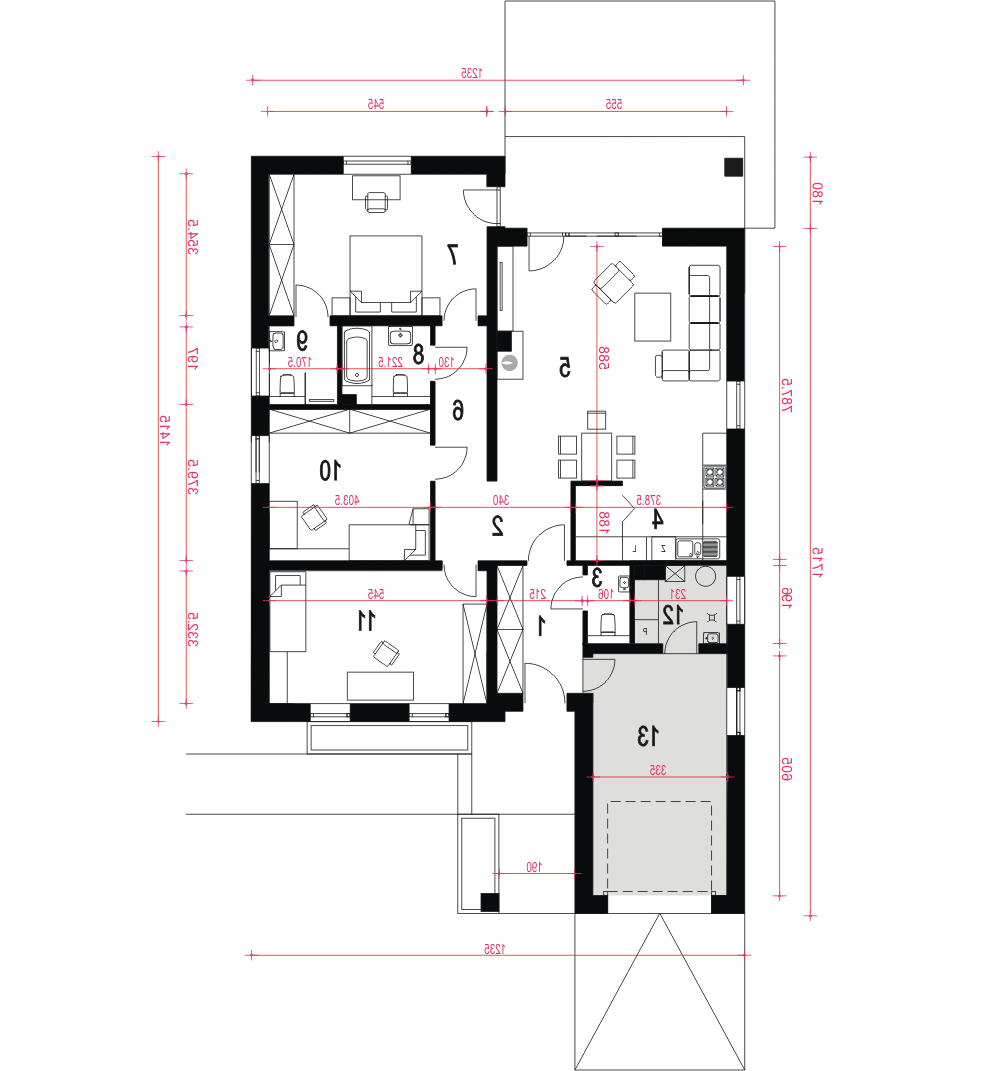 Eryk bis z garażem 1-st. [A] (odbicie lustrzane) - miniatura 8