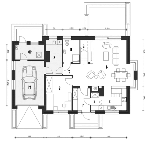 Daria z garażem 1-st. [A] (odbicie lustrzane) - miniatura 8