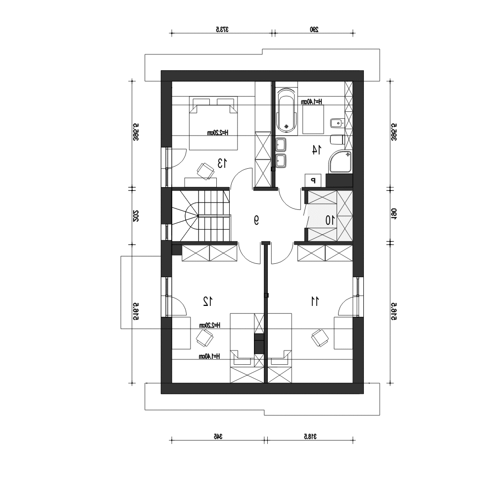 Głuszec II z garażem 1-st. [A] (odbicie lustrzane) - miniatura 9