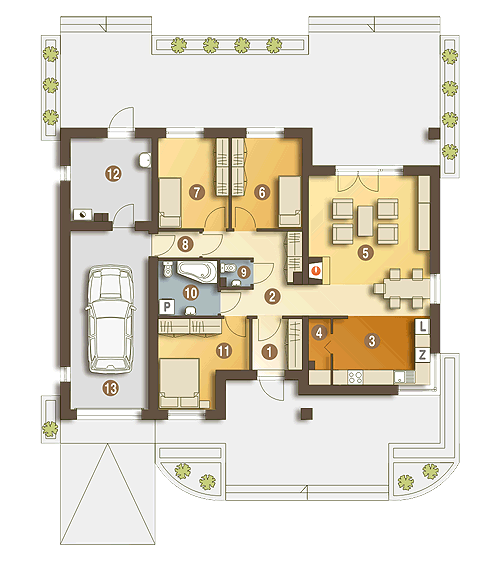 Jerzyk II z garażem 1-st. [A] (odbicie lustrzane) - miniatura 8