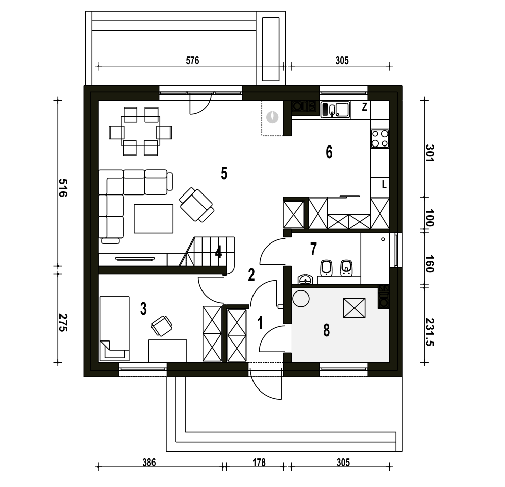 Sosnówka bez garażu [B] - miniatura 8