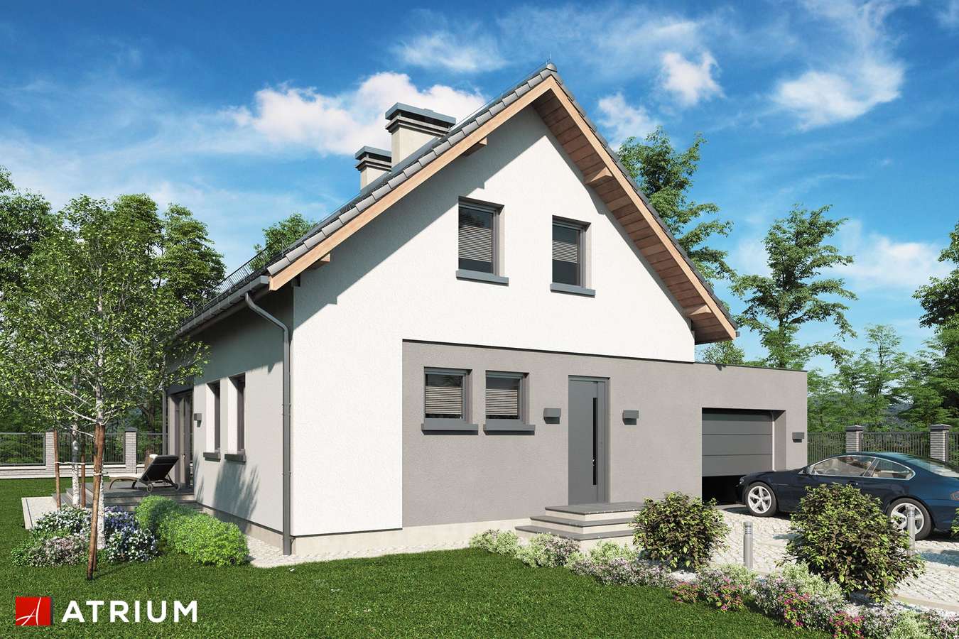 budowa domu Brawo II odbicie lustrzane - New-House