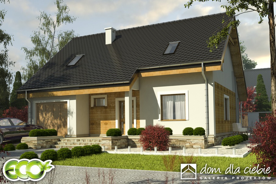 budowa domu Alka II z garażem 1-st. [A] (odbicie lustrzane) - New-House