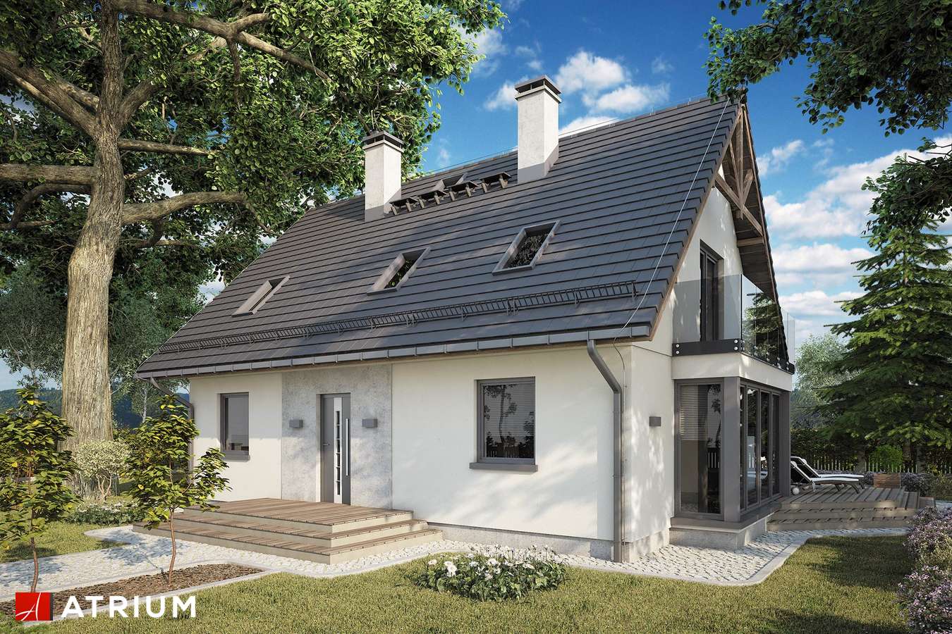 budowa domu Fiołek II odbicie lustrzane - New-House