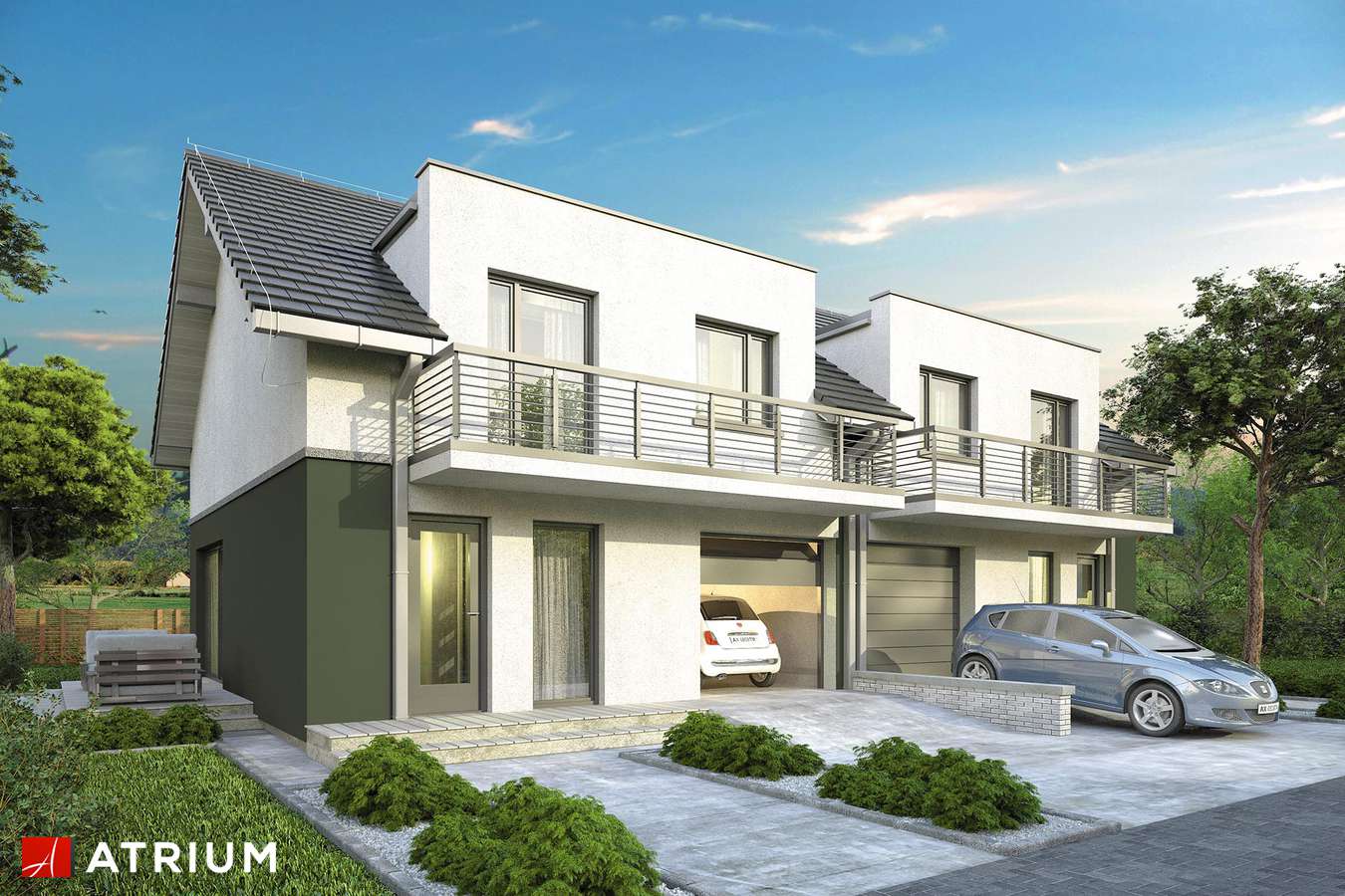 budowa domu Double House II (odbicie lustrzane) - New-House