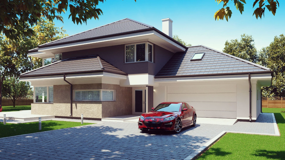 Budowa domu uA24v3 (odbicie lustrzane) z New-House