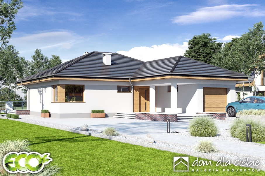 budowa domu Tomaszek III Novum z garażem 1-st. [A] (odbicie lustrzane) - New-House
