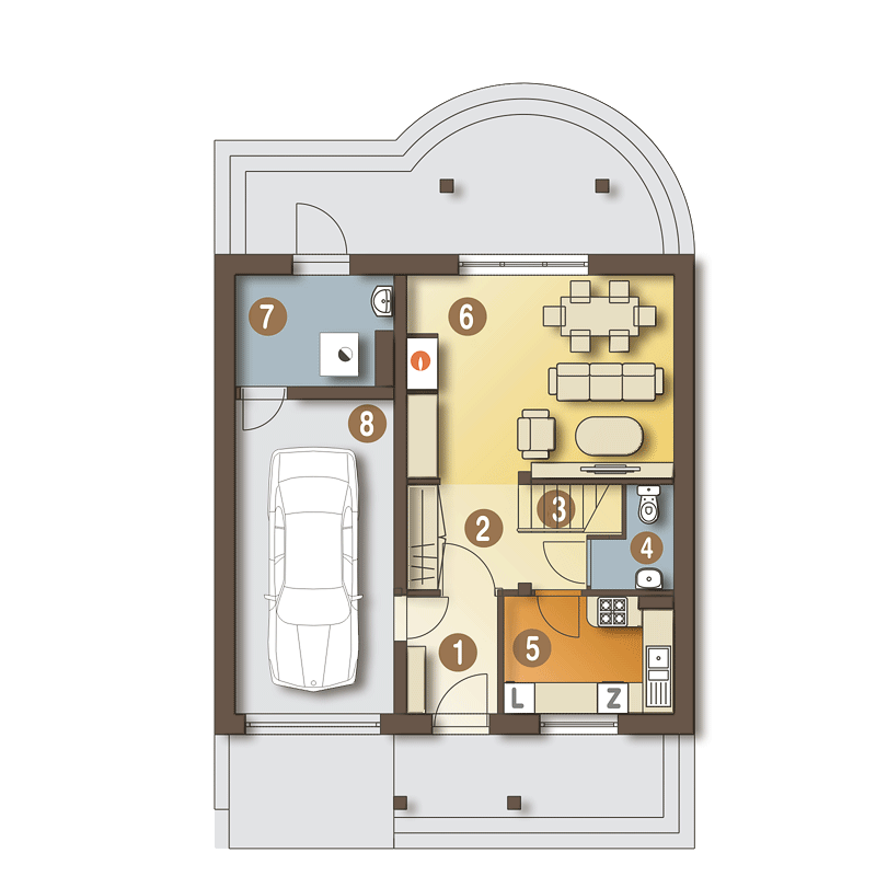 Szczęśliwa II z garażem 1-st. [A] (odbicie lustrzane) - miniatura 9