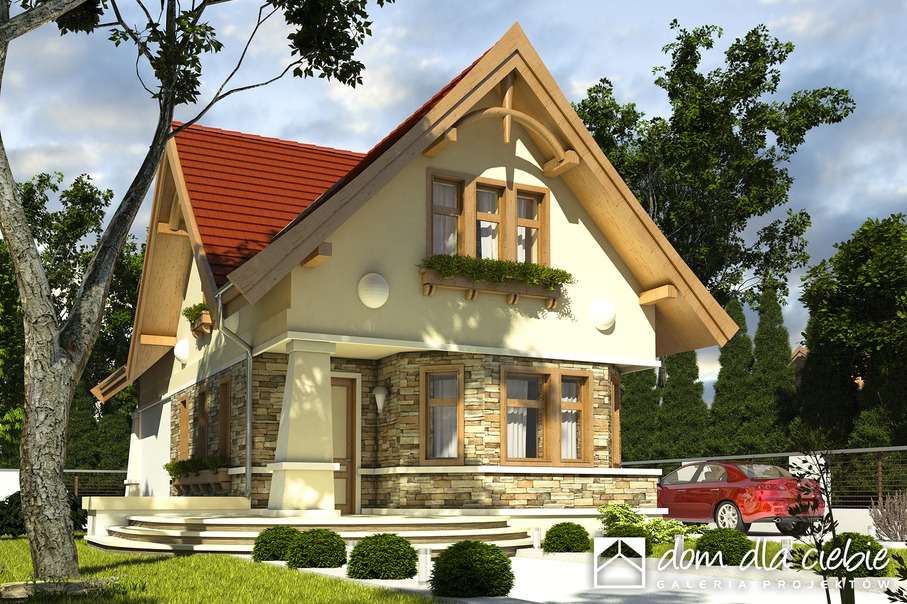 budowa domu Kowalik bez garażu [B] (odbicie lustrzane) - New-House