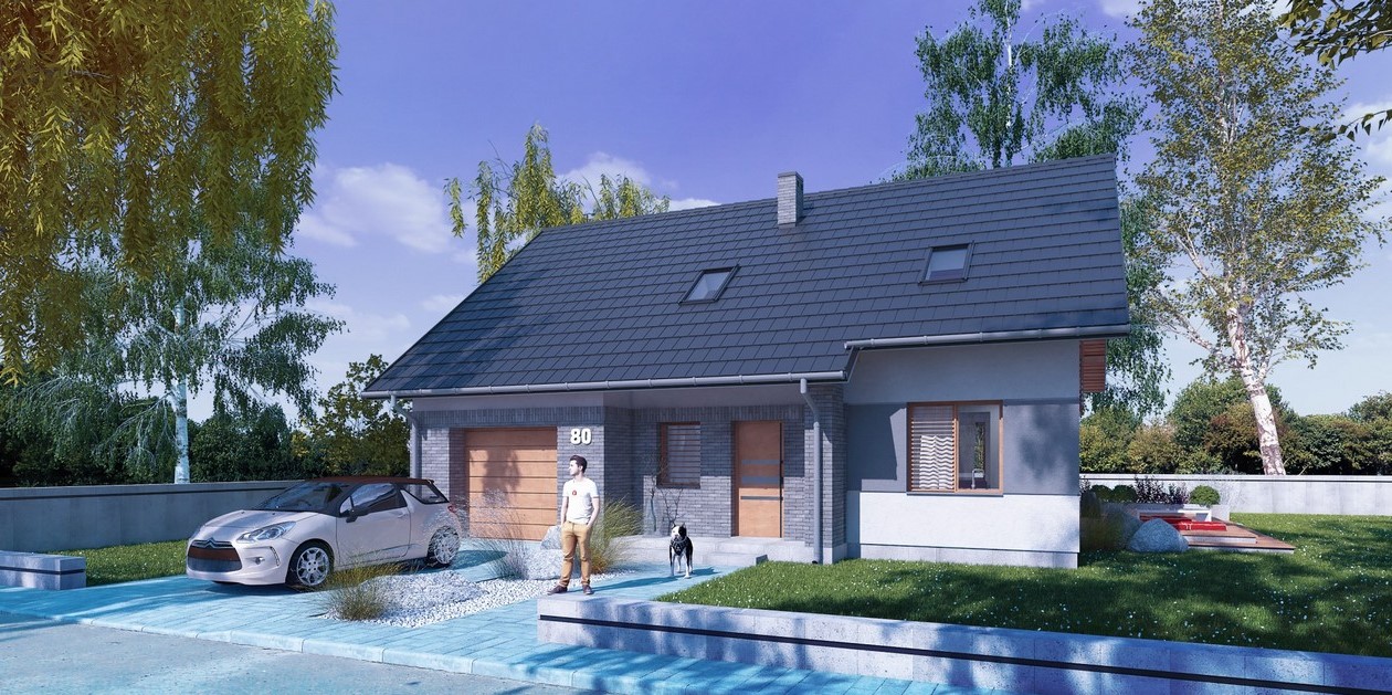 budowa domu Simplex I G1 (Odbicie lustrzane) - New-House