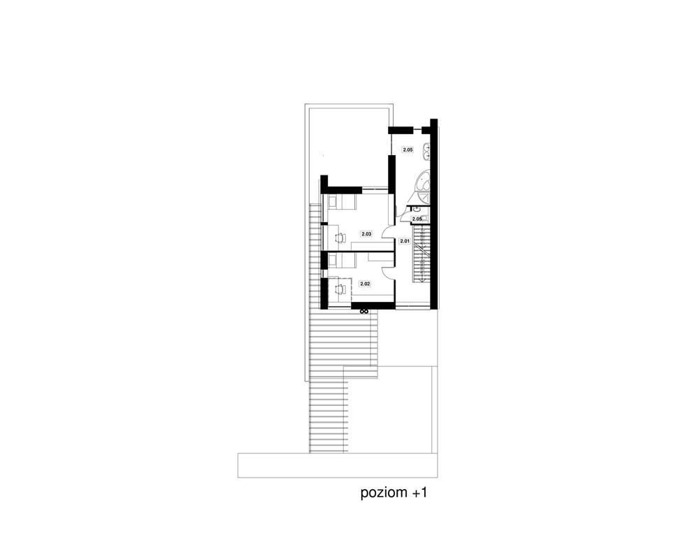 PS-KR-150-V3-G2 projekt domu na skarpie dach spadzisty nowoczesny - miniatura 8