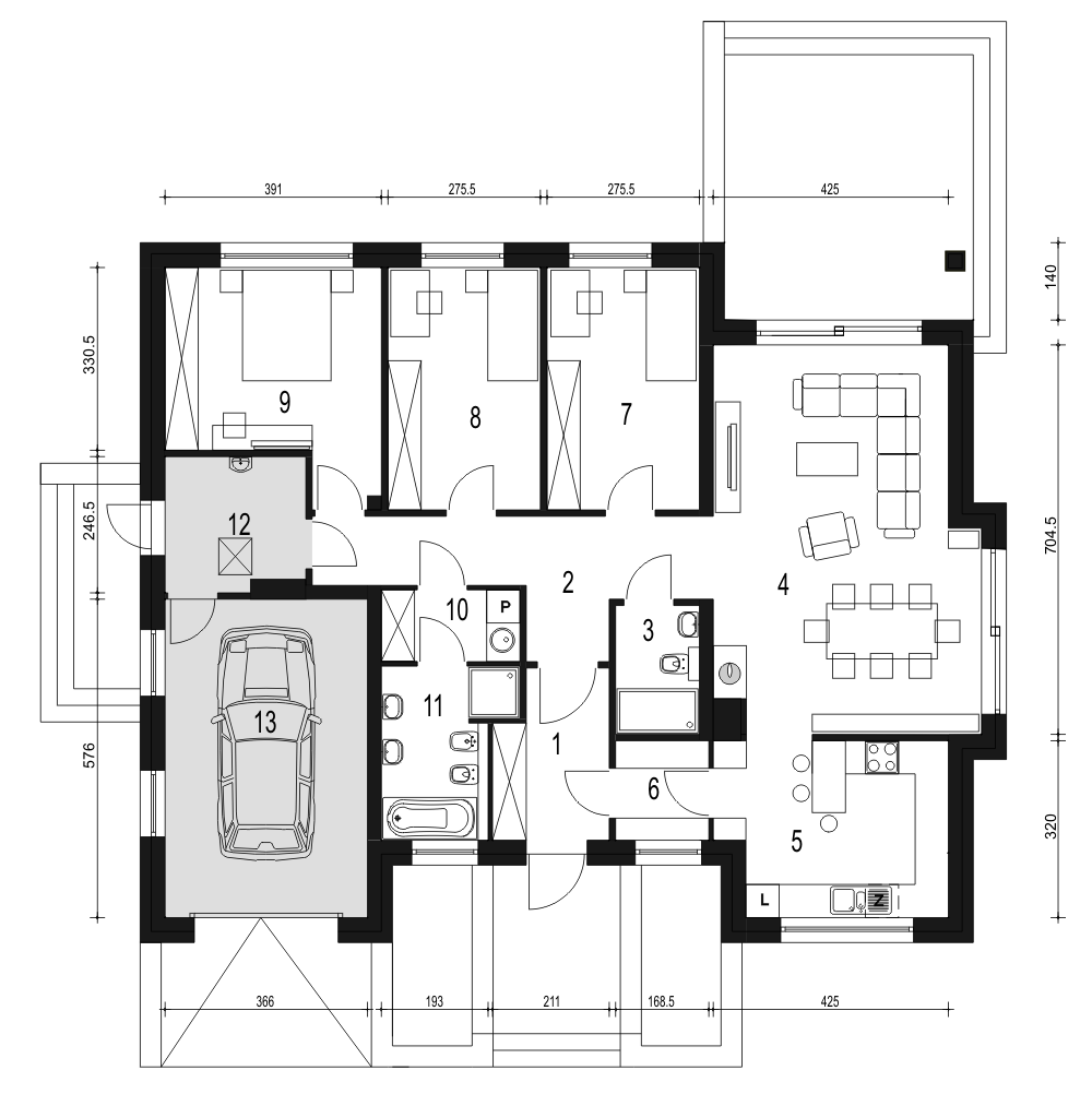 Aron z garażem 1-st. [A] - miniatura 9