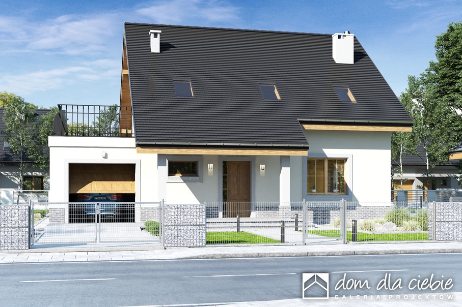 budowa domu Strzyżyk z garażem 1-st. [A] (odbicie lustrzane) - New-House