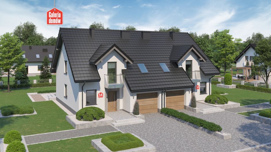 Budowa domu Dom przy Amarantowej 14 dwulokalowy z New-House