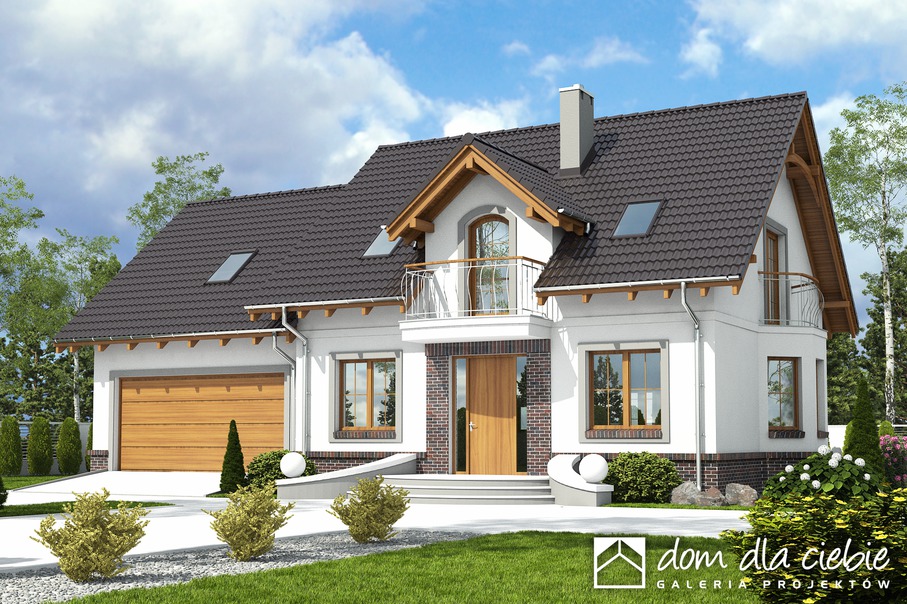 budowa domu Dom Dla Ciebie 5 z garażem 2-st. [A1] (odbicie lustrzane) - New-House
