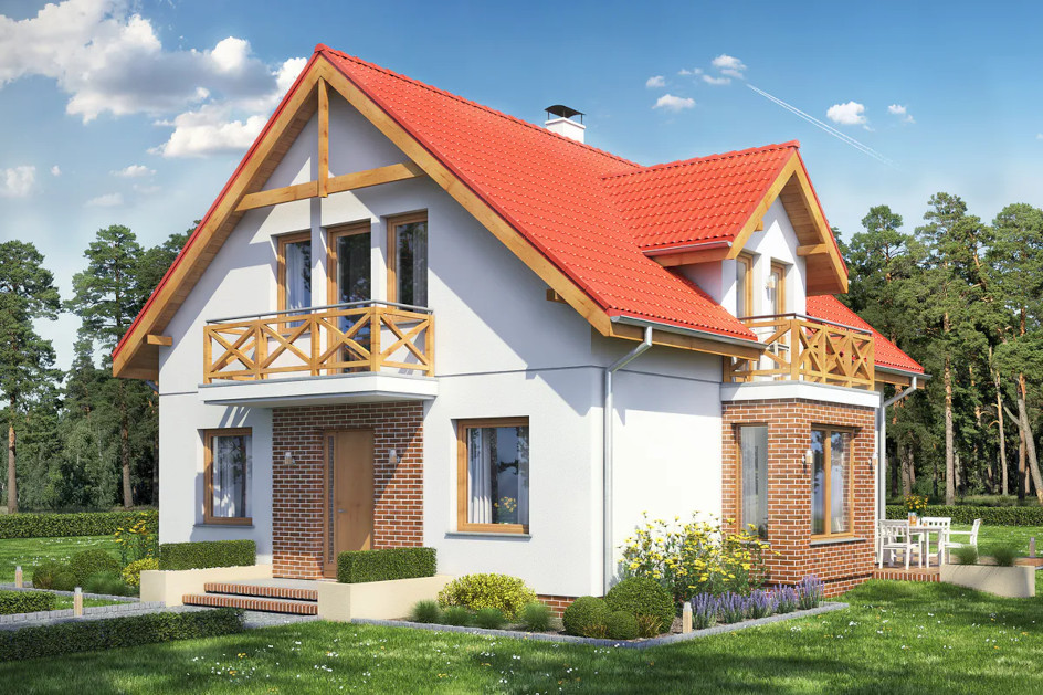 Budowa domu BASET 2 BEZ GARAŻU (odbicie lustrzane) z New-House