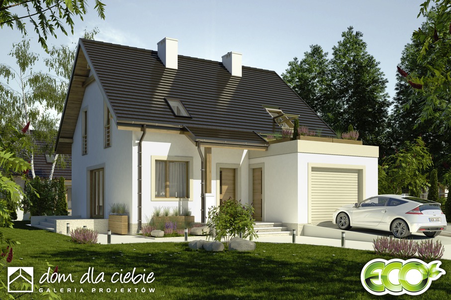 budowa domu Drop z garażem 1-st. [A] - New-House
