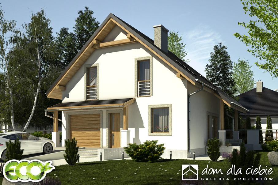 budowa domu Truskawka II z garażem 1-st. [A] (odbicie lustrzane) - New-House