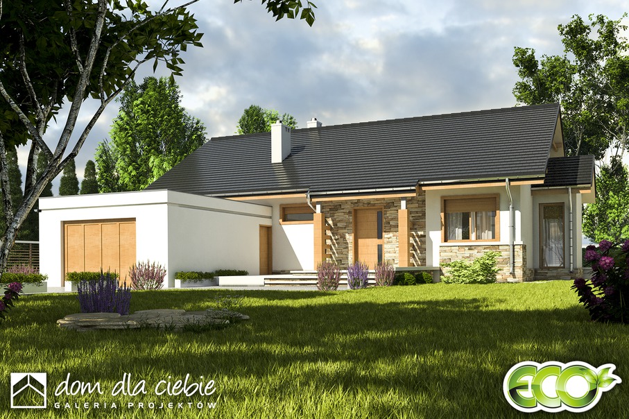 budowa domu Gąska z garażem 1-st. [A] - New-House