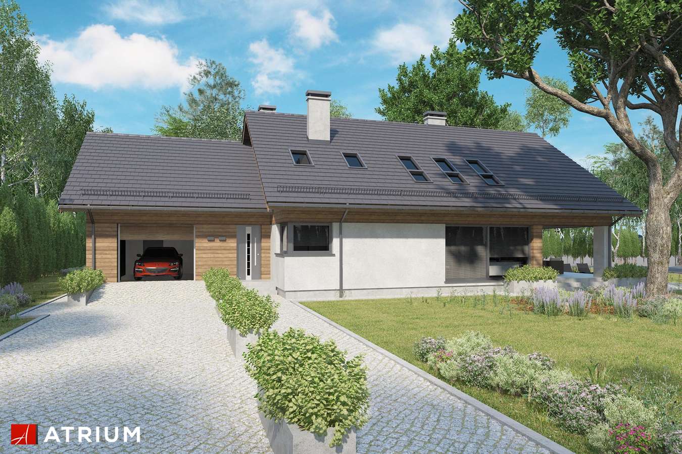 budowa domu Kos Plus IV odbicie lustrzane - New-House