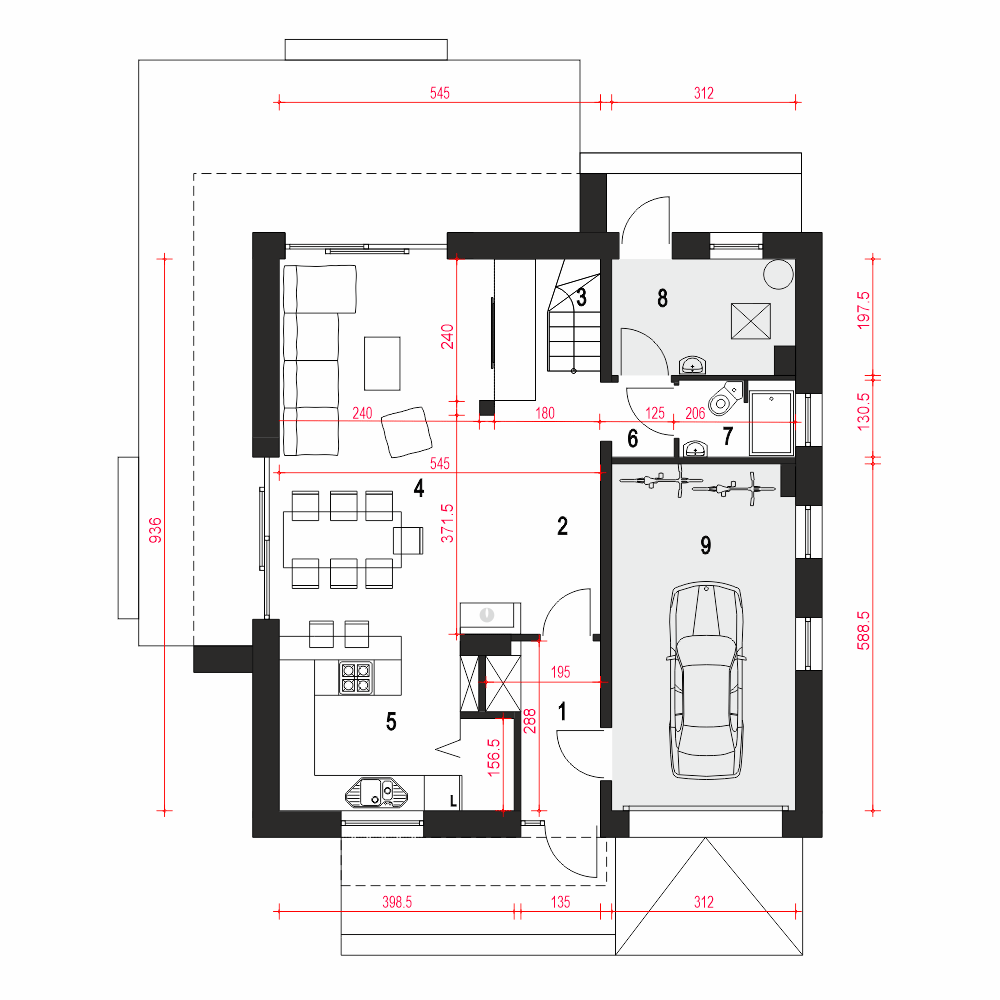 Wawrzyn z garażem 1-st.[A] - miniatura 9