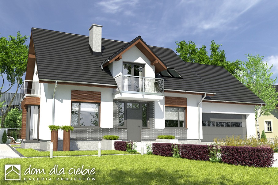 budowa domu Daria z garażem 2-st. [A1] - New-House